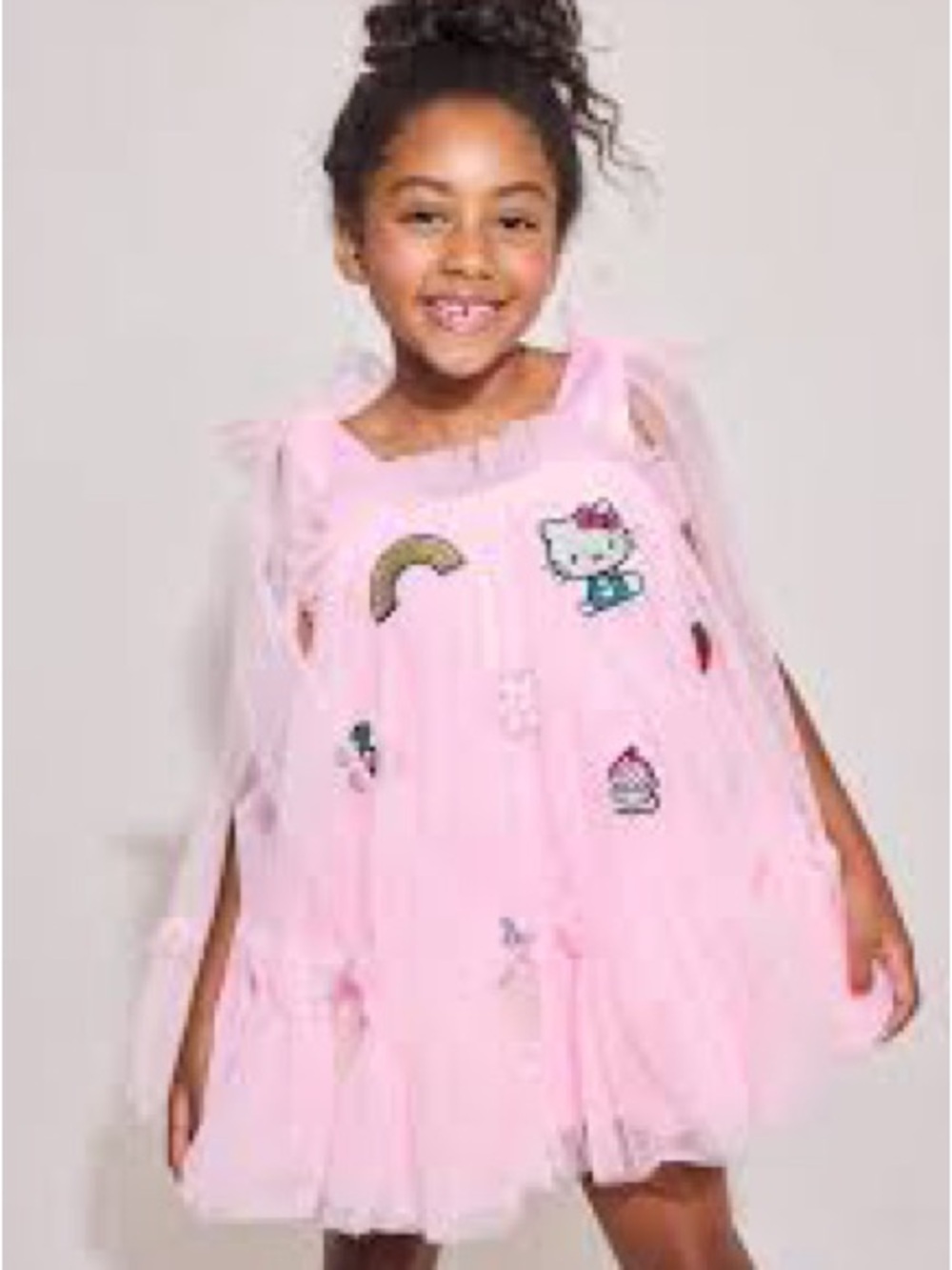 Lola and the Boys Hello Kitty Pink Tulle Dress with sparkle patches